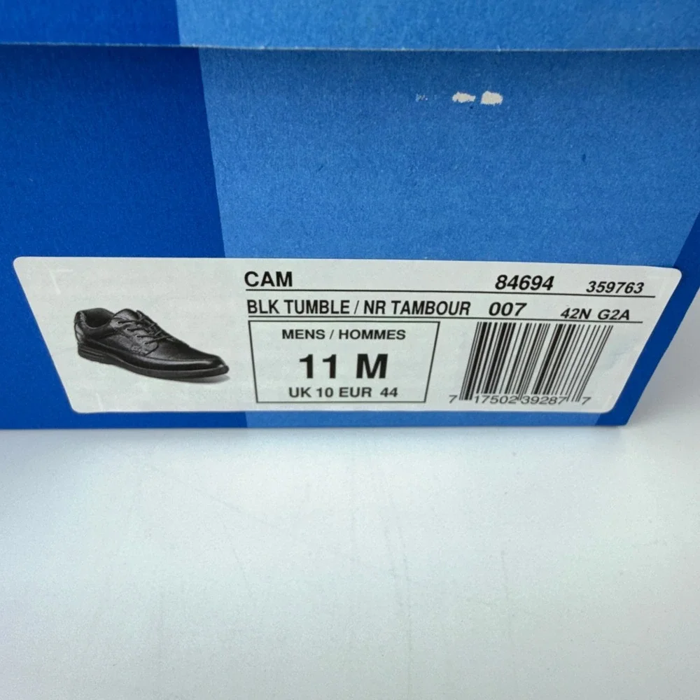 Nunn Bush Cam Oxford Dress Shoes Mens 11 M Black Tumbled Leather Comfort Gel NIB